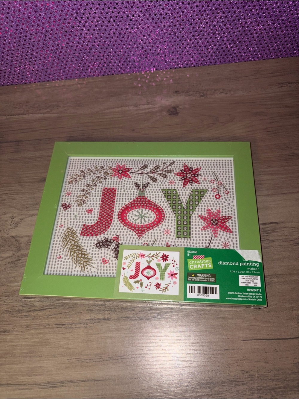 🆕💜 Hobby Lobby Christmas JOY Diamond Painting Kit w/ Frame Holiday Craft